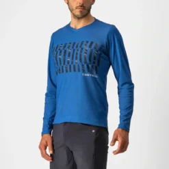 Castelli Trail Tech Men's Long Sleeve T-Shirt - Cobalt Blue/Savile Blue/Silver -CycloPro Shop CS220094171 1