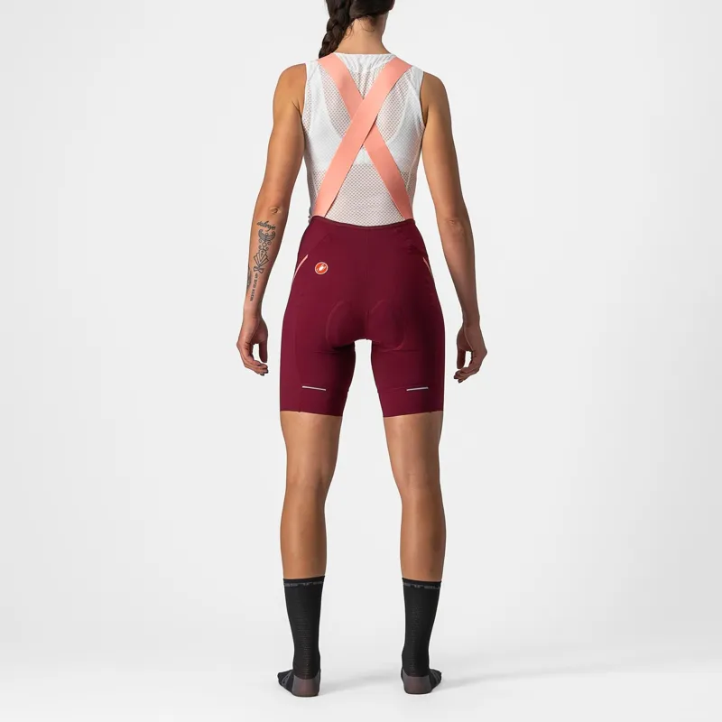 Castelli Velocissima 3 Women's Bib Shorts - Bordeaux/Blush 6 Castelli Velocissima 3 Women's Bib Shorts - Bordeaux/Blush - Image 4