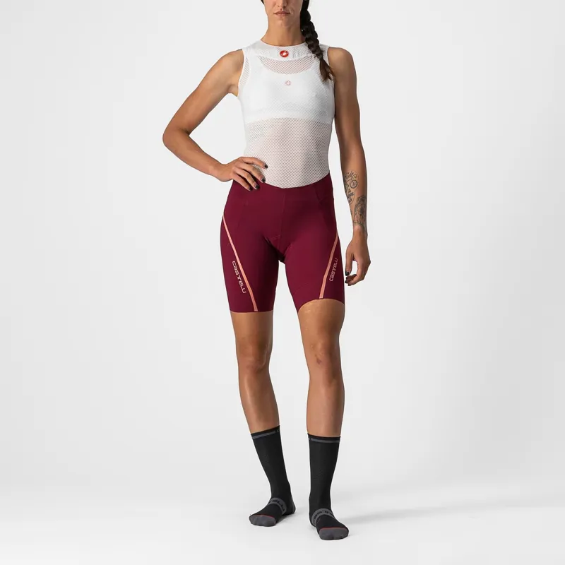 Castelli Velocissima 3 Women's Shorts - Bordeaux/Blush 4 Castelli Velocissima 3 Women's Shorts - Bordeaux/Blush - Image 2