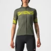 Castelli Fenice Women's Short Sleeve Jersey - Military Green/Sulphur -CycloPro Shop CS220610751 1