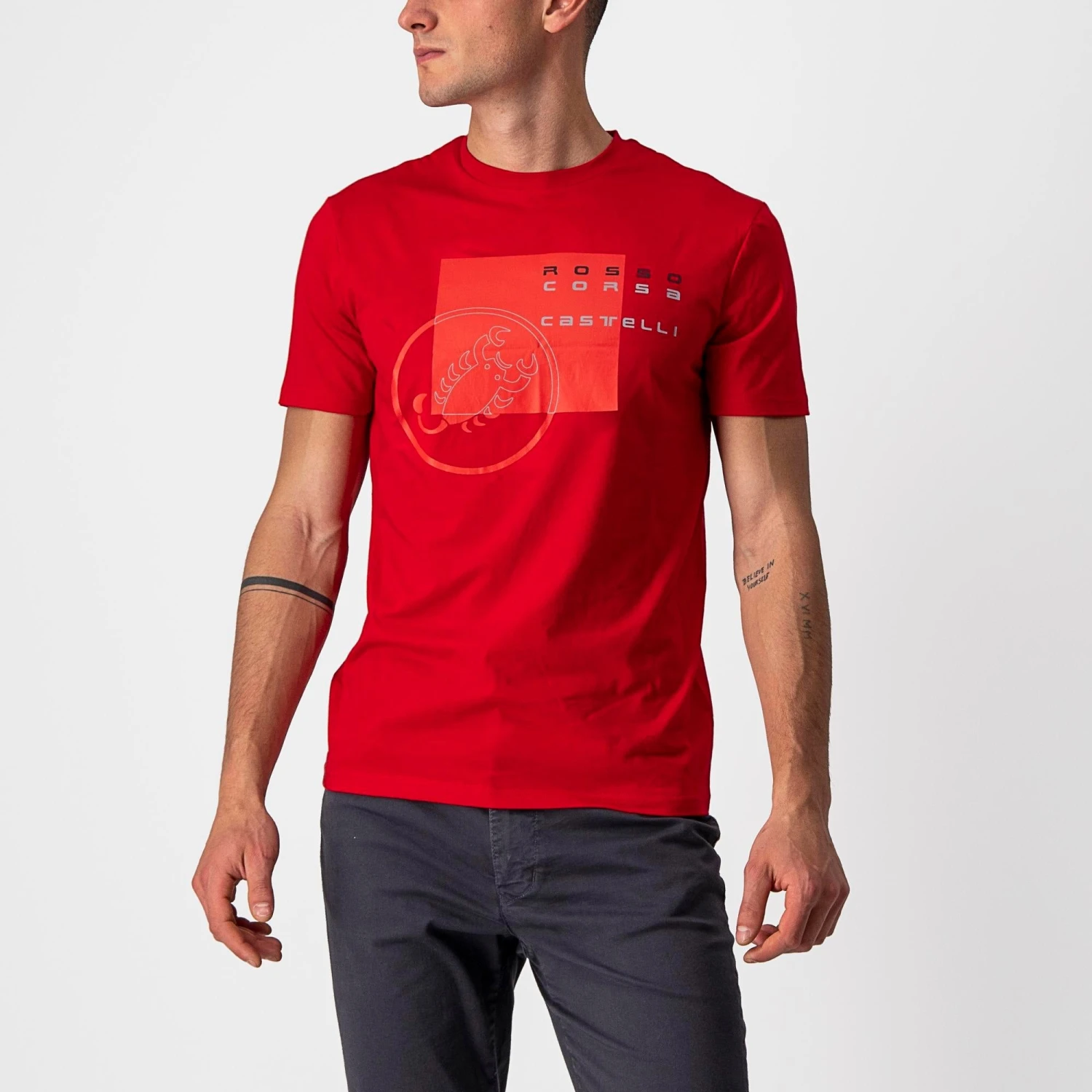 Castelli Maurizio Men's T-Shirt - White/Silver Grey/Red 6 Castelli Maurizio Men's T-Shirt - White/Silver Grey/Red - Image 4
