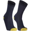 Dexshell Ultra Thin Waterproof Crew Socks - Navy/Lime Yellow