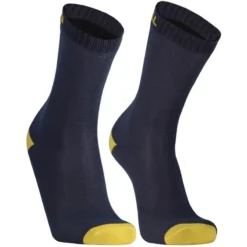 Dexshell Ultra Thin Waterproof Crew Socks - Navy/Lime Yellow