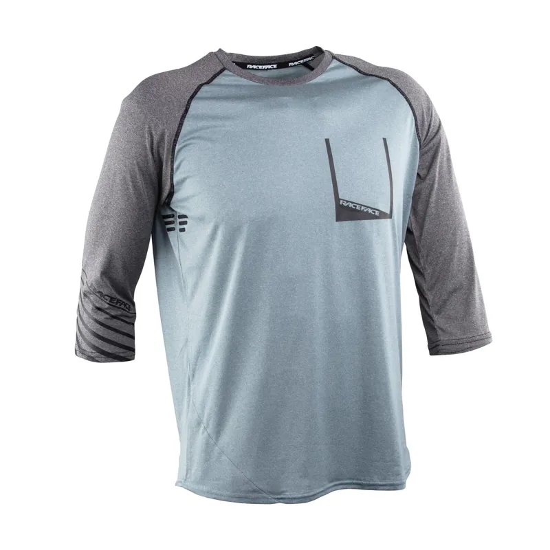 Race Face Stage 3/4 Sleeved MTB Jersey - Concrete 4 Race Face Stage 3/4 Sleeved MTB Jersey - Concrete - Image 2