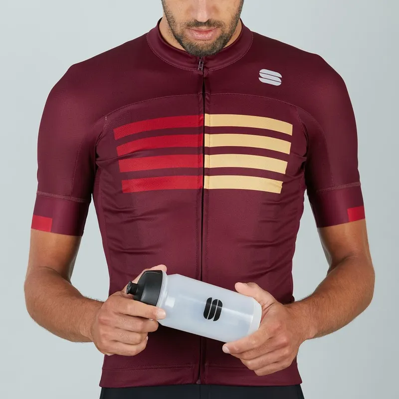 Sportful Wire Short Sleeve Jersey - Red Wine/Red Rumba/Gold 4 Sportful Wire Short Sleeve Jersey - Red Wine/Red Rumba/Gold - Image 2