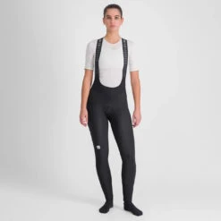 Sportful Classic Women's Bib Tights - Black/Pompelmo -CycloPro Shop SF20536BLK1 1