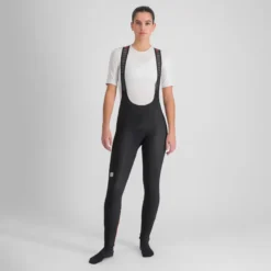 Sportful Classic Women's Bib Tights - Black/Pompelmo -CycloPro Shop SF20536BLKPompelmo1