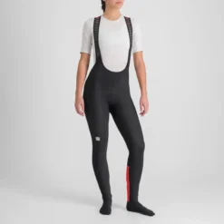 Sportful Classic Women's Bib Tights - Black/Pompelmo -CycloPro Shop SF20536BLKPompelmo3