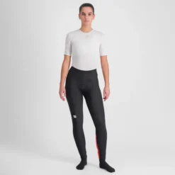Sportful Classic Women's Tights - Black/Pompelmo -CycloPro Shop SF20537BLKPompelmo1