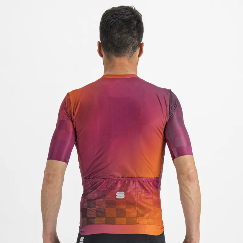 Sportful Rocket Men's Short Sleeve Jersey - Cyclamen/Carrot/Prune 4 Sportful Rocket Men's Short Sleeve Jersey - Cyclamen/Carrot/Prune - Image 2