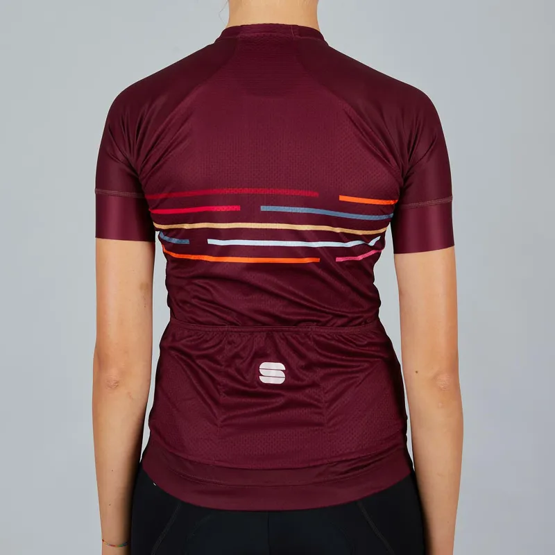 Sportful Velodrome Womens Short Sleeve Jersey - Red Wine 4 Sportful Velodrome Womens Short Sleeve Jersey - Red Wine - Image 2