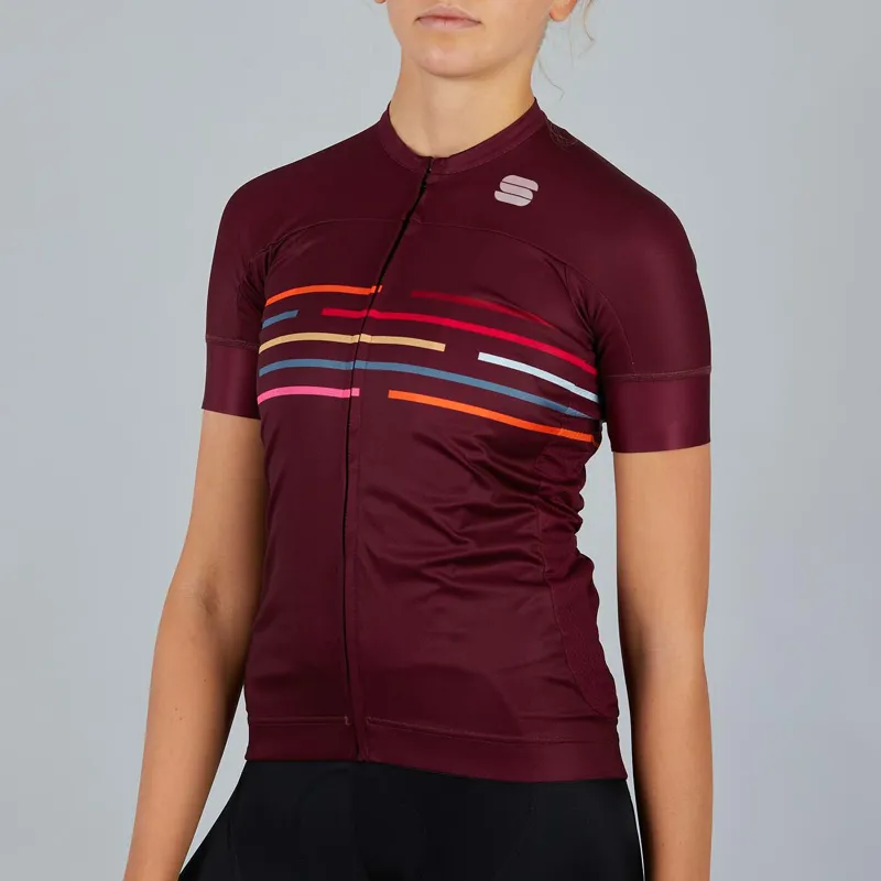 Sportful Velodrome Womens Short Sleeve Jersey - Red Wine 3 Sportful Velodrome Womens Short Sleeve Jersey - Red Wine