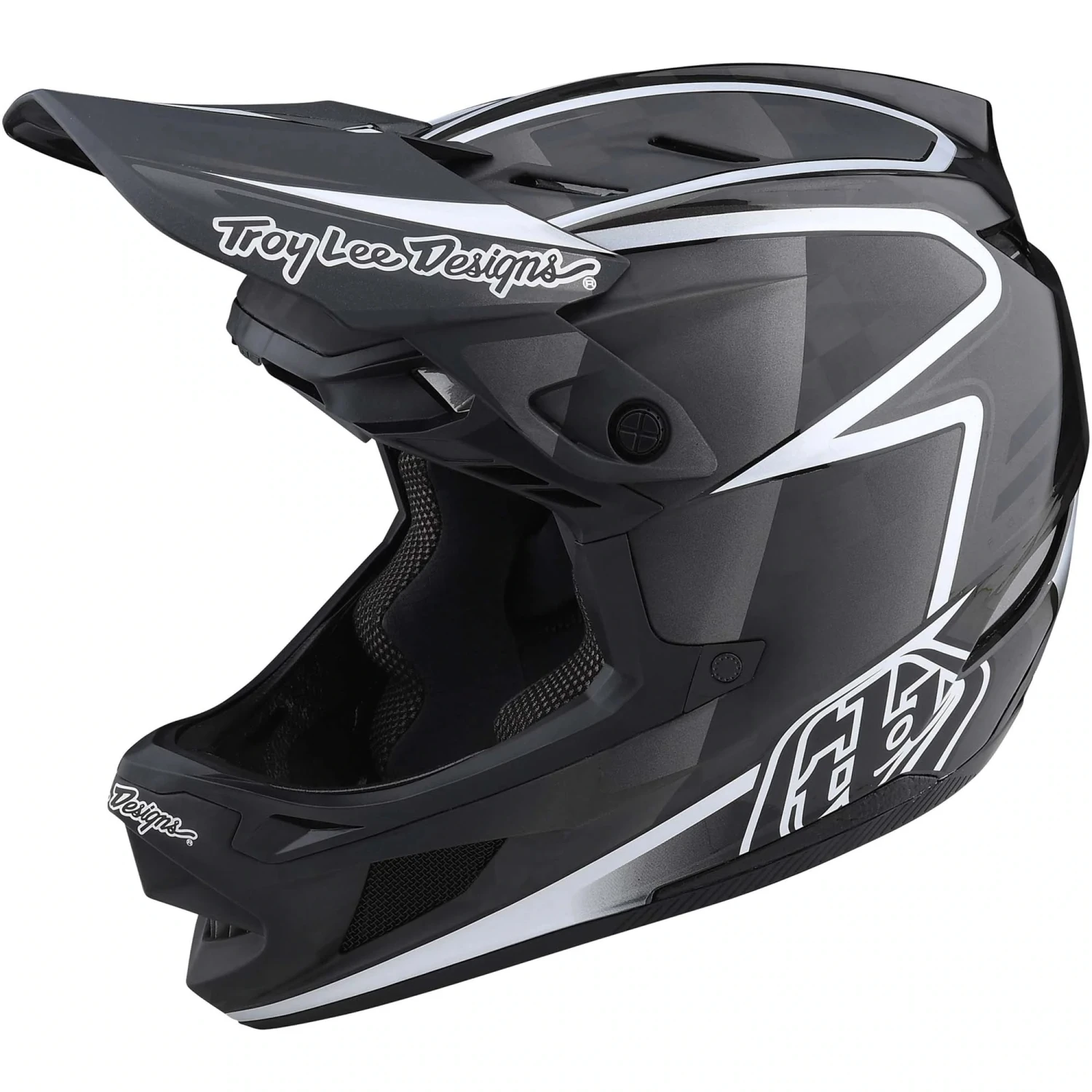 Troy Lee Designs D4 Carbon MIPS Full Face Helmet -Stealth Black/Silver 7 Troy Lee Designs D4 Carbon MIPS Full Face Helmet -Stealth Black/Silver - Image 5