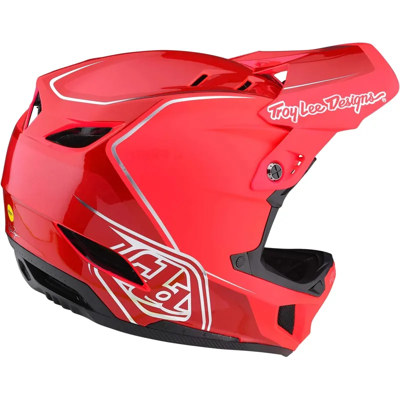 Troy Lee Designs D4 Composite MIPS Full Face Helmet - Shadow Glo Red 5 Troy Lee Designs D4 Composite MIPS Full Face Helmet - Shadow Glo Red - Image 3