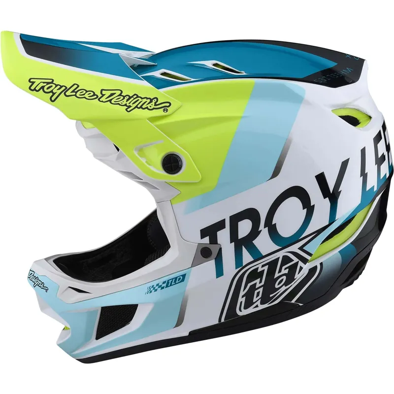 Troy Lee Designs D4 Composite MIPS Full Face Helmet - Qualifier White/Blue 13 Troy Lee Designs D4 Composite MIPS Full Face Helmet - Qualifier White/Blue - Image 11