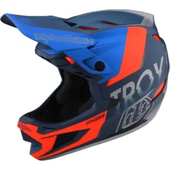 Troy Lee Designs D4 Composite MIPS Full Face Helmet - Qualifier Slate/Red -CycloPro Shop TLD14055901