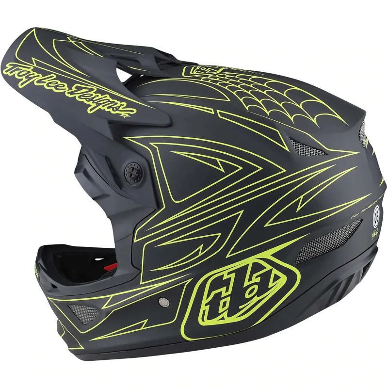 Troy Lee Designs D3 Fiberlite MIPS Full Face Helmet -Spider Stripe Yellow 5 Troy Lee Designs D3 Fiberlite MIPS Full Face Helmet -Spider Stripe Yellow - Image 3
