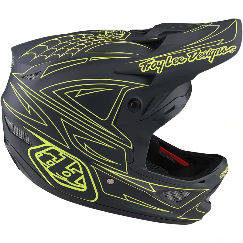 Troy Lee Designs D3 Fiberlite MIPS Full Face Helmet -Spider Stripe Yellow 4 Troy Lee Designs D3 Fiberlite MIPS Full Face Helmet -Spider Stripe Yellow - Image 2