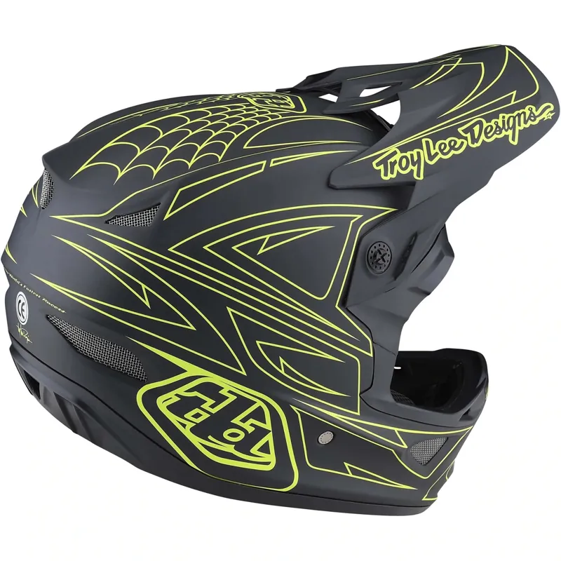 Troy Lee Designs D3 Fiberlite MIPS Full Face Helmet -Spider Stripe Yellow 8 Troy Lee Designs D3 Fiberlite MIPS Full Face Helmet -Spider Stripe Yellow - Image 6