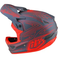 Troy Lee Designs D3 Fiberlite MIPS Full Face Helmet -Spider Stripe Red