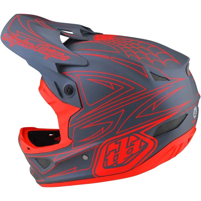 Troy Lee Designs D3 Fiberlite MIPS Full Face Helmet -Spider Stripe Red 3 Troy Lee Designs D3 Fiberlite MIPS Full Face Helmet -Spider Stripe Red