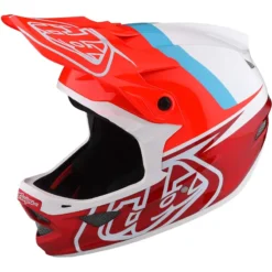 Troy Lee Designs D3 Fiberlite MIPS Full Face Helmet - Slant Red -CycloPro Shop TLD19874401