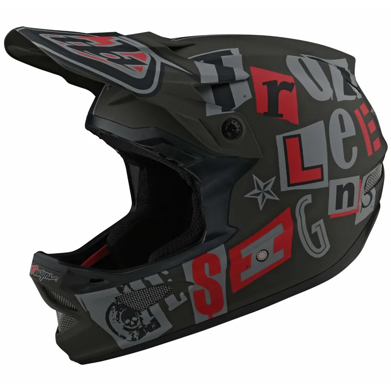 Troy Lee Designs D3 Fiberlite Full Face Helmet - Anarchy - Olive 10 Troy Lee Designs D3 Fiberlite Full Face Helmet - Anarchy - Olive - Image 8