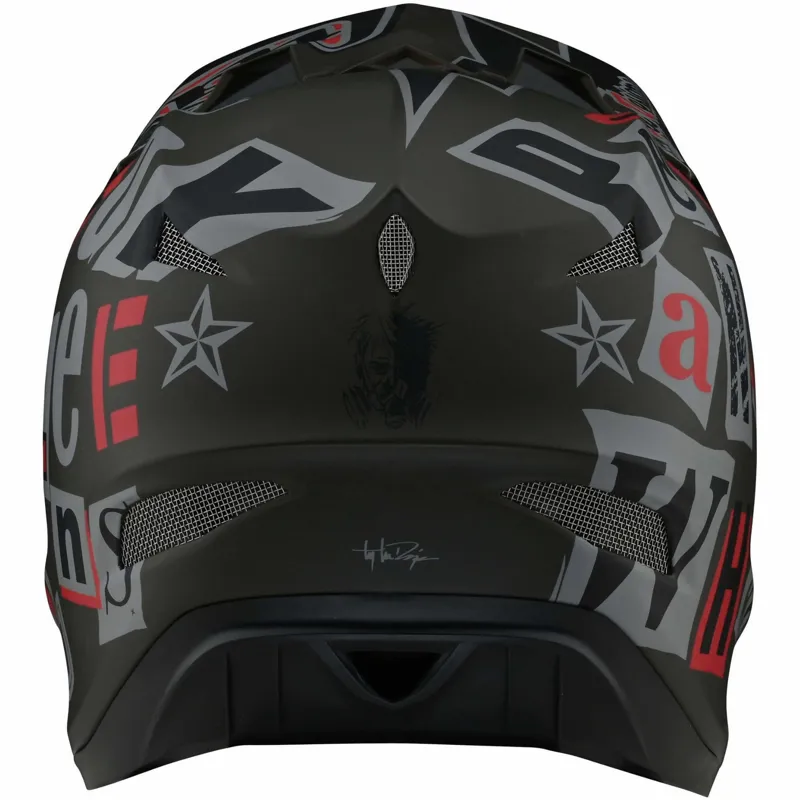 Troy Lee Designs D3 Fiberlite Full Face Helmet - Anarchy - Olive 6 Troy Lee Designs D3 Fiberlite Full Face Helmet - Anarchy - Olive - Image 4
