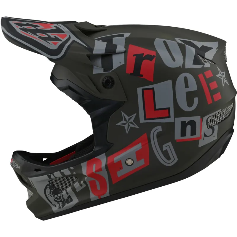 Troy Lee Designs D3 Fiberlite Full Face Helmet - Anarchy - Olive 4 Troy Lee Designs D3 Fiberlite Full Face Helmet - Anarchy - Olive - Image 2