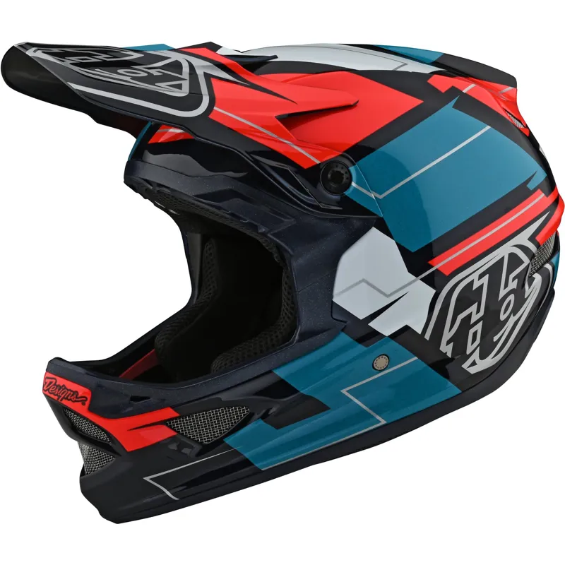 Troy Lee Designs D3 Fiberlite Full Face Helmet - Vertigo - Blue/Red 5 Troy Lee Designs D3 Fiberlite Full Face Helmet - Vertigo - Blue/Red - Image 3