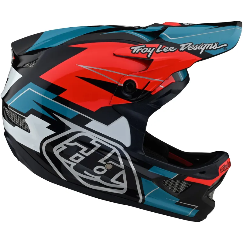 Troy Lee Designs D3 Fiberlite Full Face Helmet - Vertigo - Blue/Red 10 Troy Lee Designs D3 Fiberlite Full Face Helmet - Vertigo - Blue/Red - Image 8