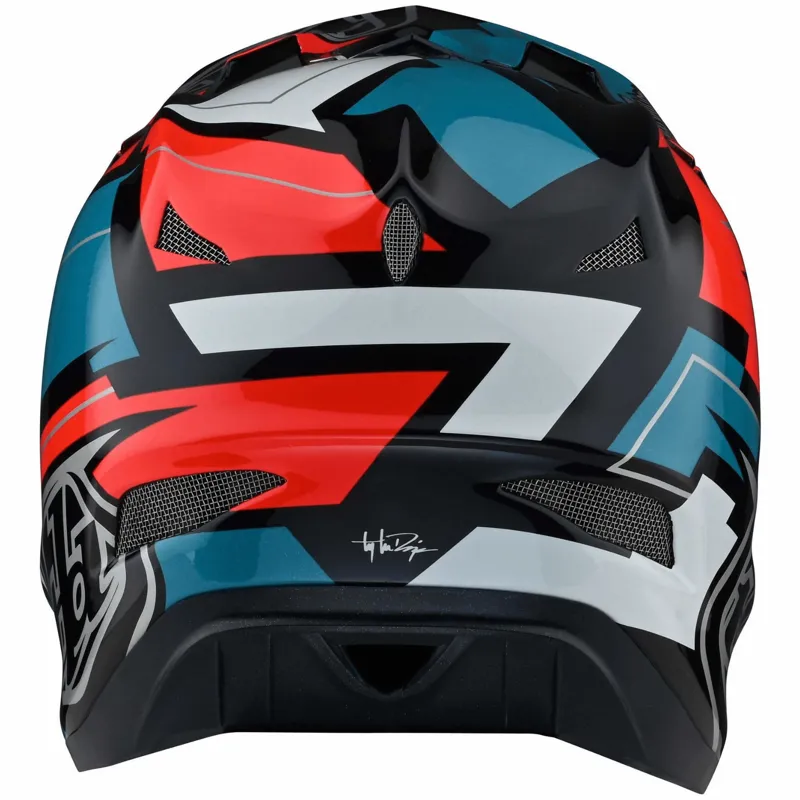 Troy Lee Designs D3 Fiberlite Full Face Helmet - Vertigo - Blue/Red 9 Troy Lee Designs D3 Fiberlite Full Face Helmet - Vertigo - Blue/Red - Image 7