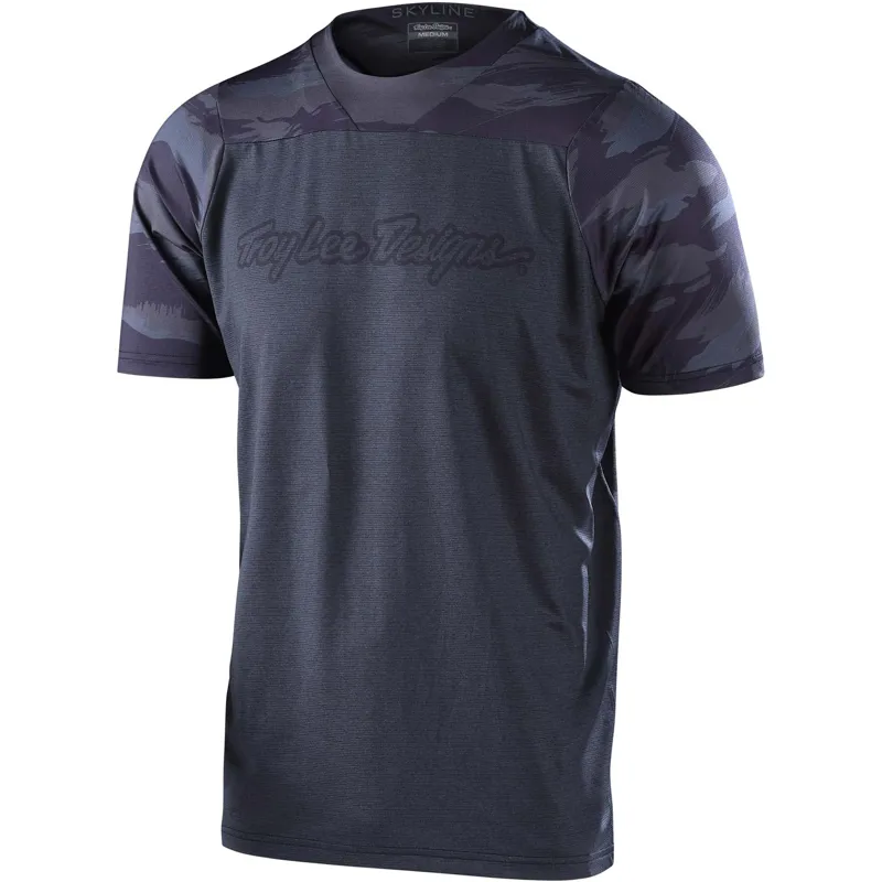 Troy Lee Designs Skyline Men's Short Sleeve Jersey - Camo Heather Black 3 Troy Lee Designs Skyline Men's Short Sleeve Jersey - Camo Heather Black
