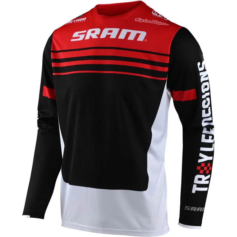 Troy Lee Designs Troy Lee Sprint Long Sleeve Jersey - Formula Sram - Red/Black 4 Troy Lee Designs Troy Lee Sprint Long Sleeve Jersey - Formula Sram - Red/Black - Image 2