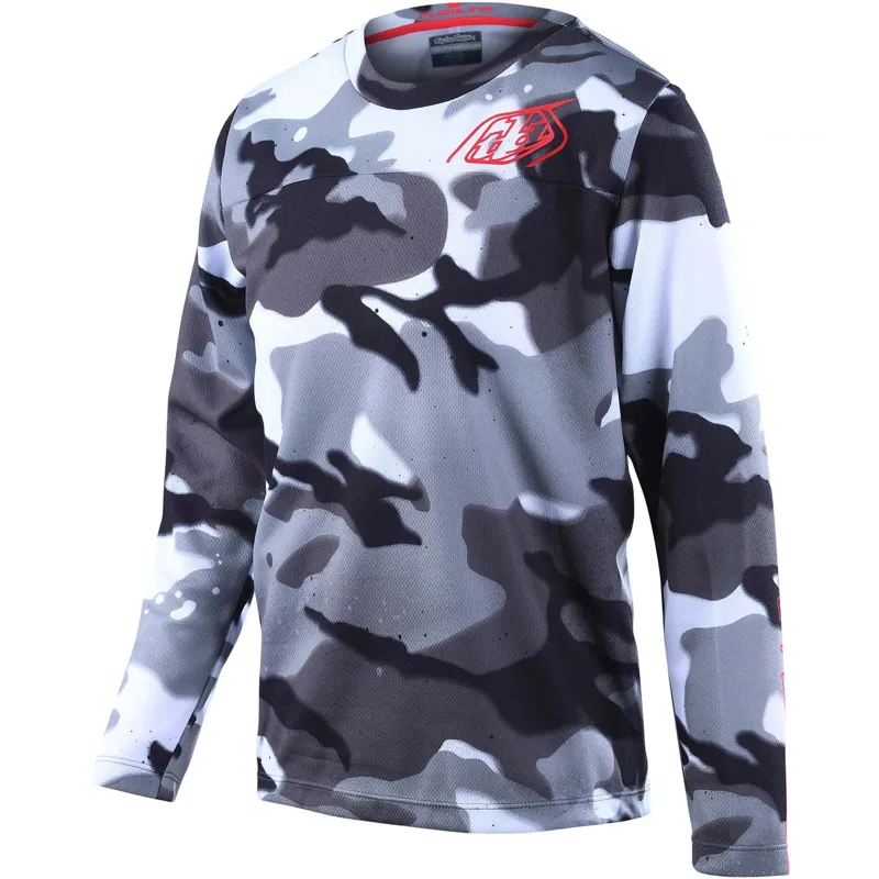 Troy Lee Designs Flowline Youth Long Sleeve Jersey - Spray Camo White 6 Troy Lee Designs Flowline Youth Long Sleeve Jersey - Spray Camo White - Image 4