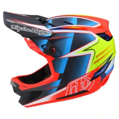 Troy Lee Designs D4 Carbon MIPS Full Face Helmet - Lines Black/Red -CycloPro Shop TLD B22S D4CF LINES BLKRED 01 2000x