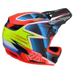 Troy Lee Designs D4 Carbon MIPS Full Face Helmet - Lines Black/Red -CycloPro Shop TLD B22S D4CF LINES BLKRED 04 2000x