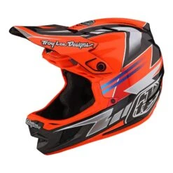 Troy Lee Designs D4 Carbon MIPS Full Face Helmet - Reverb Black/White -CycloPro Shop TLD B23D1 D4CF SABER RED 07 1