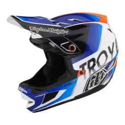Troy Lee Designs D4 Composite MIPS Full Face Helmet - Matrix Camo White -CycloPro Shop TLD B23D1 D4CM QUALIFIER WHTBLU 07 2