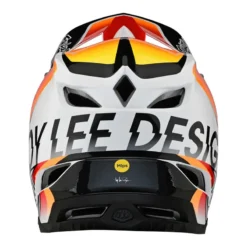 Troy Lee Designs D4 Composite MIPS Full Face Helmet - Qualifier White/Orange -CycloPro Shop TLD B23D1 D4CM QUALIFIER WHTORG 03