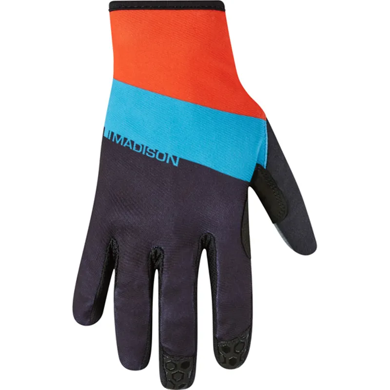 Madison Alpine Long Finger Gloves - Black/Chilli Red/Blue Curaco 5 Madison Alpine Long Finger Gloves - Black/Chilli Red/Blue Curaco - Image 3