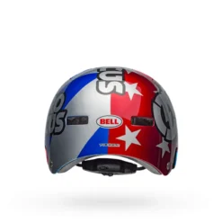 Bell Local BMX/Skate Helmet - Nitro Circus Gloss Silver/Blue/Red -CycloPro Shop bell local bmx skate helmet nitro circus gloss silver blue red back 1
