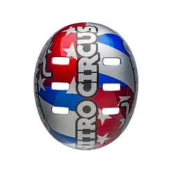 Bell Local BMX/Skate Helmet - Nitro Circus Gloss Silver/Blue/Red -CycloPro Shop bell local bmx skate helmet nitro circus gloss silver blue red top 1