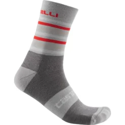 Castelli Gregge 15 Men's Socks - Travertine Grey/Nickel Grey -CycloPro Shop cs1756007609 2000x.progressive