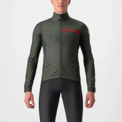 Castelli Squadra Stretch Men's Jacket - Military Green/Dark Grey