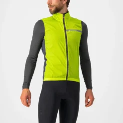 Castelli Squadra Stretch Men's Vest - Electric Lime/Dark Grey