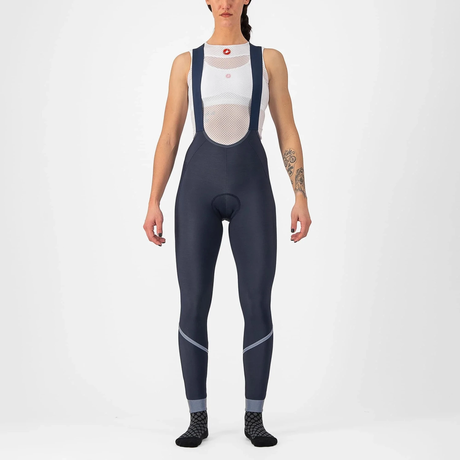 Castelli Velocissima DT Women's Bib Tights - Black/Melon 5 Castelli Velocissima DT Women's Bib Tights - Black/Melon - Image 3