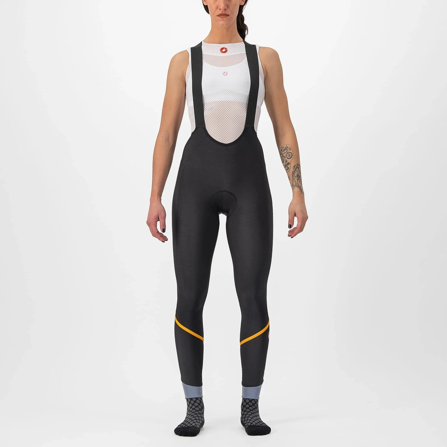 Castelli Velocissima DT Women's Bib Tights - Black/Electric Lime 6 Castelli Velocissima DT Women's Bib Tights - Black/Electric Lime - Image 4