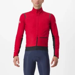 Castelli Alpha Doppio RoS Men's Waterproof Jacket - Red Orange/Black -CycloPro Shop cs235056421 1 1