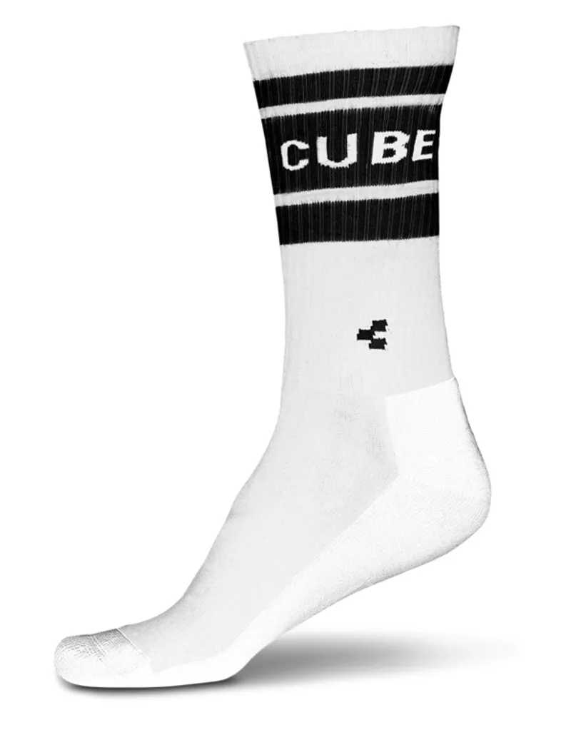 Cube After Race High Cut Socks - White/Black 3 Cube After Race High Cut Socks - White/Black